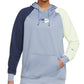 Moletom com capuz Nike Therma Fit Fleece Color Block para treino feminino, azul, tamanho 1X