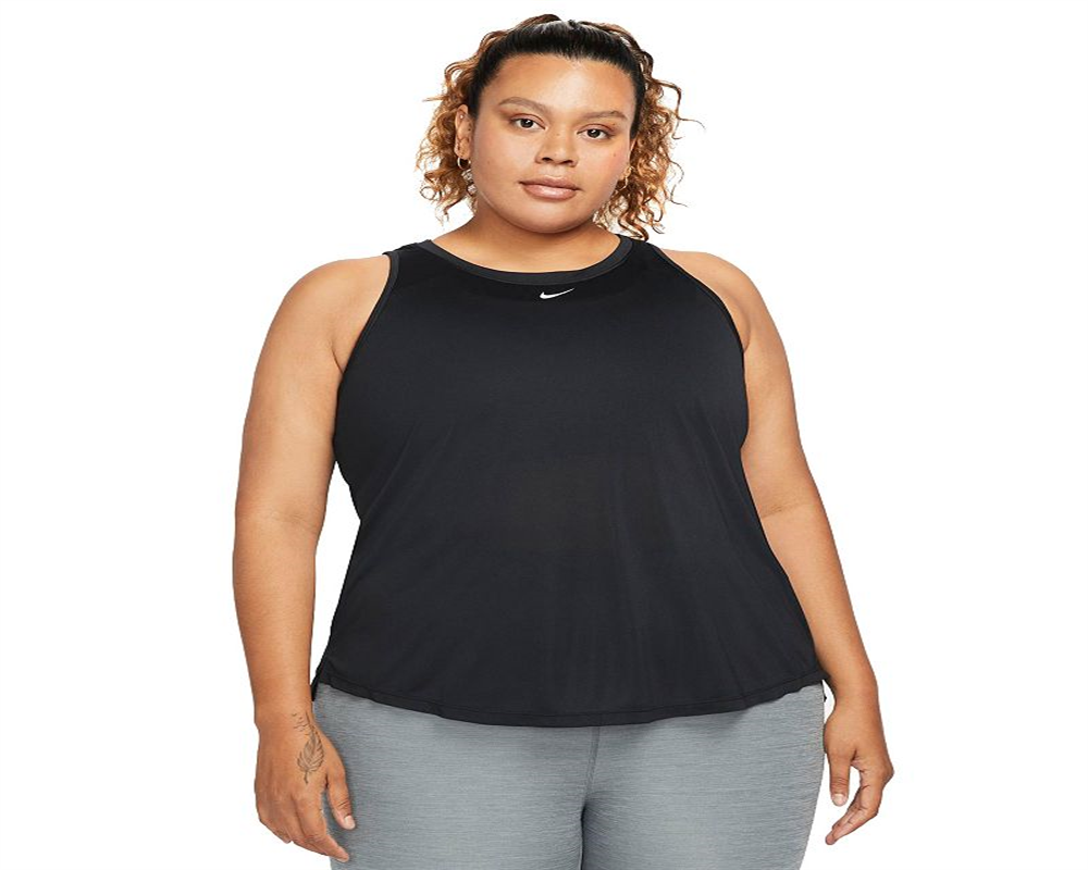 Camiseta regata Nike Dri FIT One Standard Fit feminina, preta, tamanho 1X
