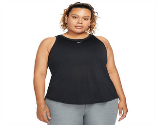 Nike Women's Dri FIT One Standard Fit Tank Top Black Size 1X