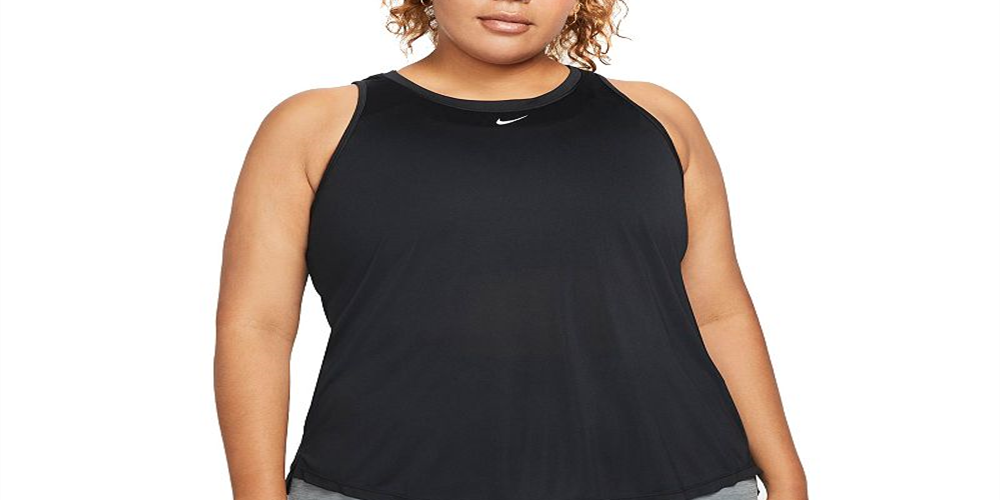 Camiseta regata Nike Dri FIT One Standard Fit feminina, preta, tamanho 1X