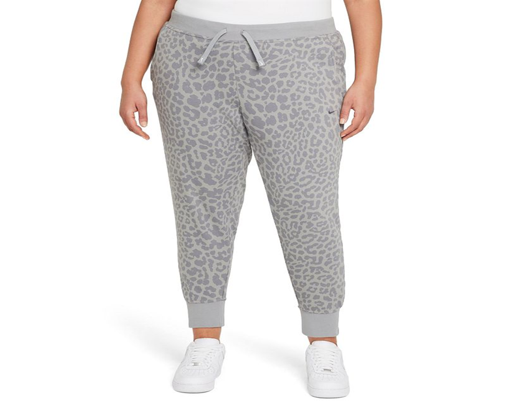 Calça de treino estampada Nike Women's Plus Dri FIT Get Fit cinza, tamanho 3X