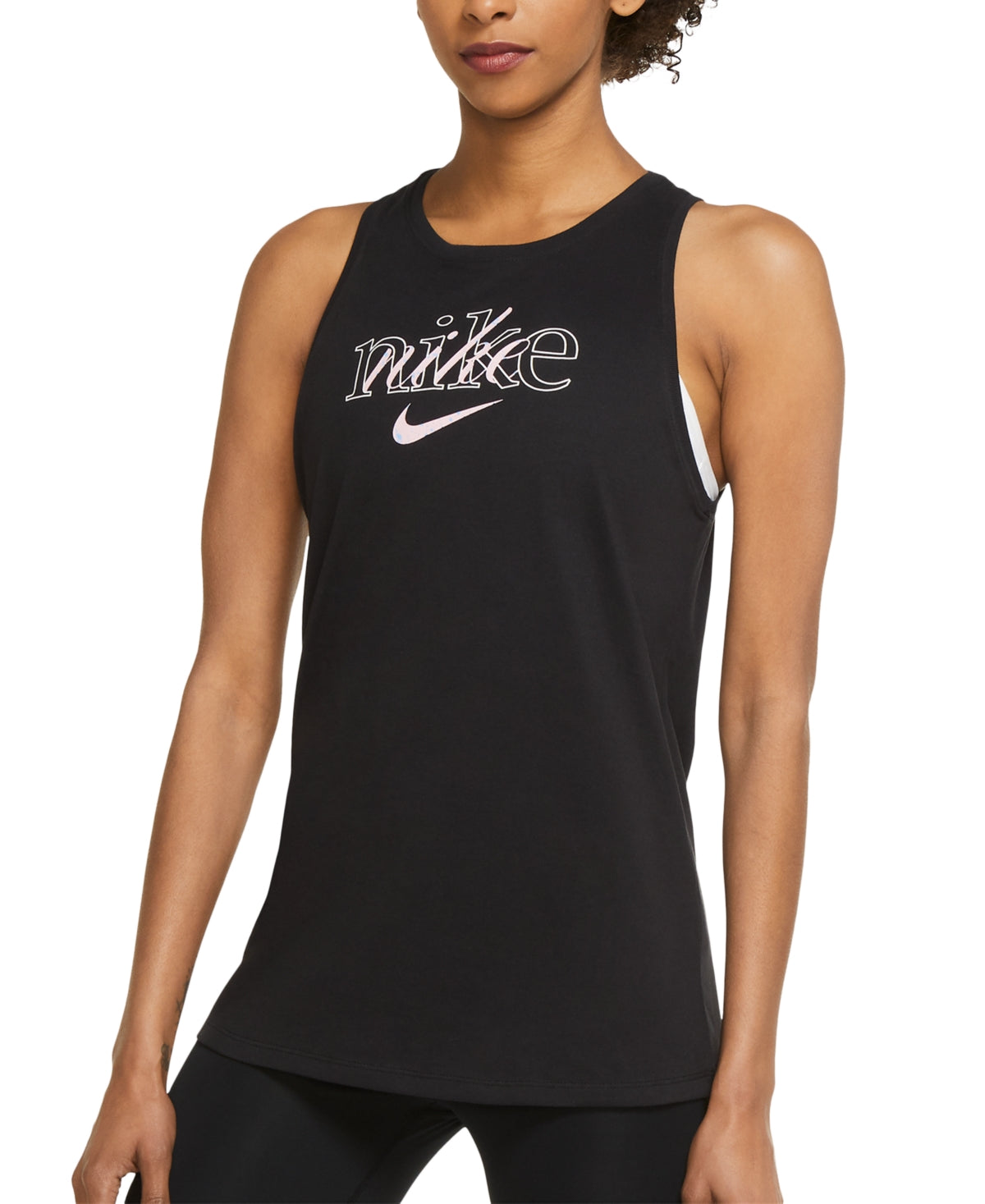 Regata Nike Dri Fit Graphic Training Feminina Preta Tamanho P