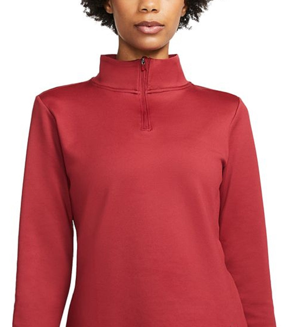 Pulôver Nike Therma Fit One de manga comprida com meio zíper, rosa, tamanho médio