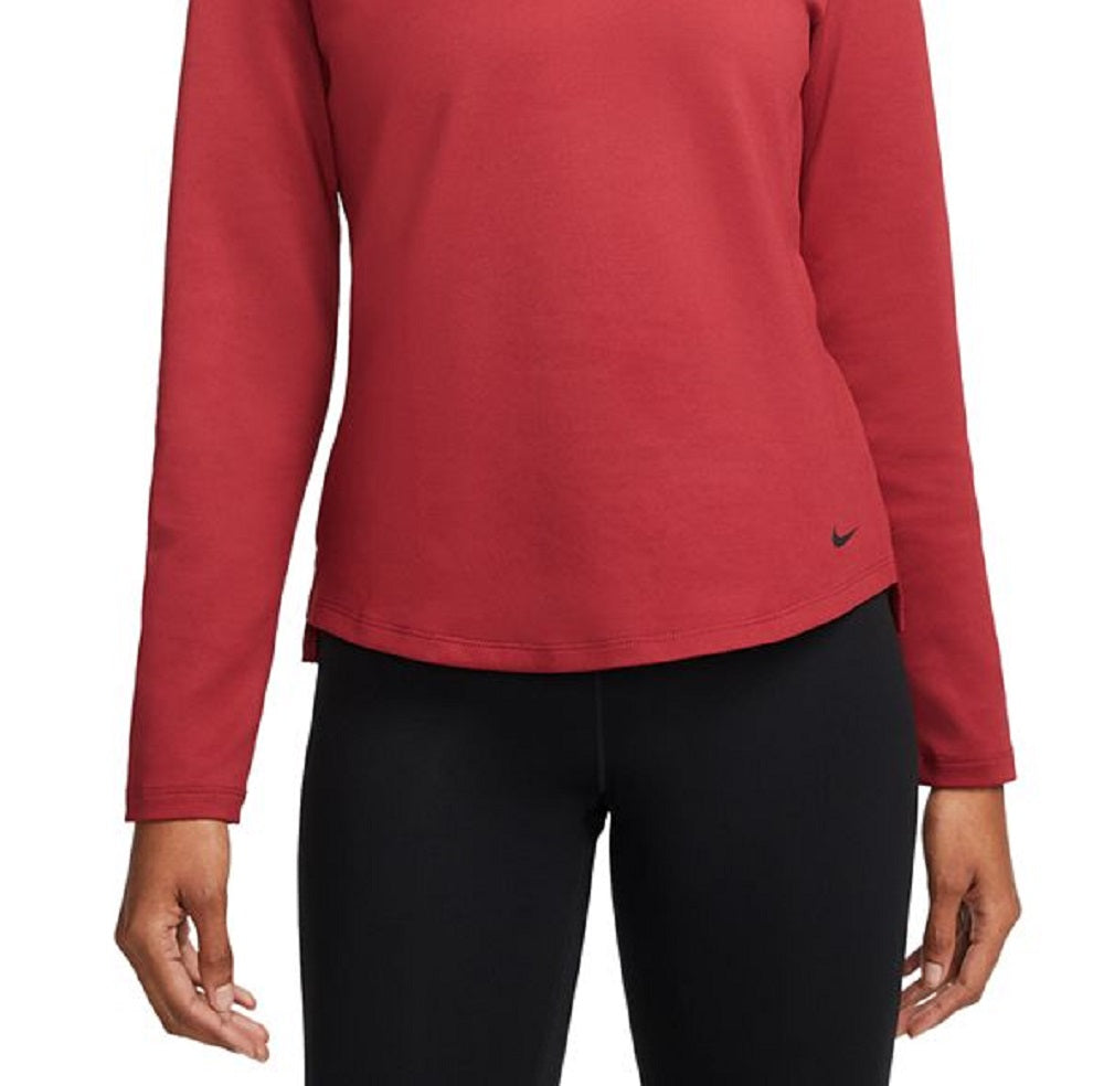 Pulôver Nike Therma Fit One de manga comprida com meio zíper, rosa, tamanho médio