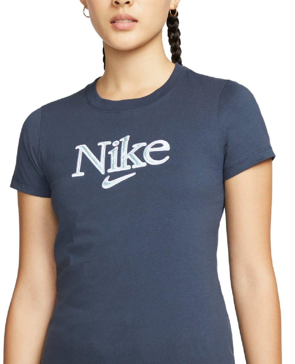 Camiseta Nike Feminina Algodão Estampada Azul Tamanho 1X