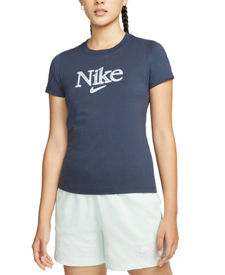 Camiseta Nike Feminina Algodão Estampada Azul Tamanho 2X