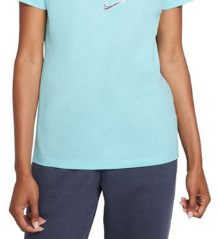 Camiseta Nike Feminina Algodão Estampada Azul Tamanho 1X