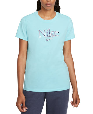 Camiseta Nike Feminina Algodão Estampada Azul Tamanho 1X