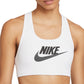 Sutiã esportivo Nike Dri Fit Swoosh Futura Mid Impact feminino, branco, tamanho pequeno