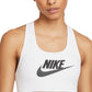 Sutiã esportivo Nike Dri Fit Swoosh Futura Mid Impact feminino, branco, tamanho pequeno