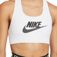 Sutiã esportivo Nike Dri Fit Swoosh Futura Mid Impact feminino, branco, tamanho pequeno