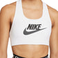 Sutiã esportivo Nike Dri Fit Swoosh Futura Mid Impact feminino, branco, tamanho X-G