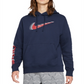 Moletom com capuz Nike Americana Dual Logo Masculino Azul Tamanho Médio