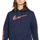 Moletom com capuz Nike Americana Dual Logo Masculino Azul Tamanho Médio