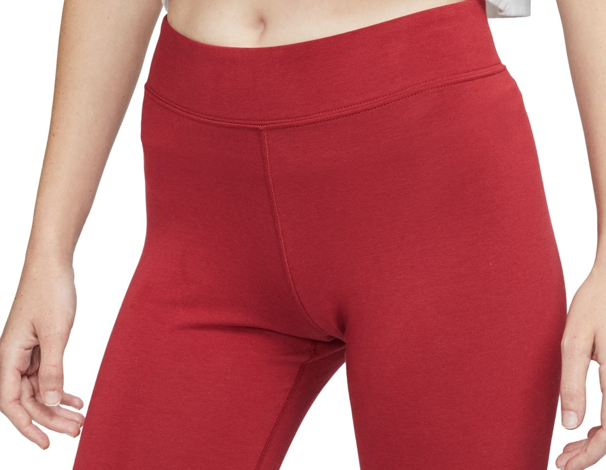 Shorts Nike Sportswear Essential de cintura alta para ciclismo feminino, vermelho, tamanho extragrande