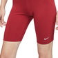 Shorts Nike Sportswear Essential de cintura alta para ciclismo feminino, vermelho, tamanho extragrande
