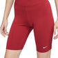 Shorts Nike Sportswear Essential de cintura alta para ciclismo feminino, vermelho, tamanho extragrande