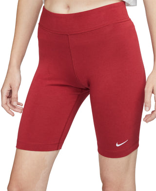 Shorts Nike Sportswear Essential de cintura alta para ciclismo feminino, vermelho, tamanho extragrande