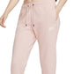Calça de moletom Nike Sportswear Essential Fleece feminina, comprimento total, rosa, tamanho grande