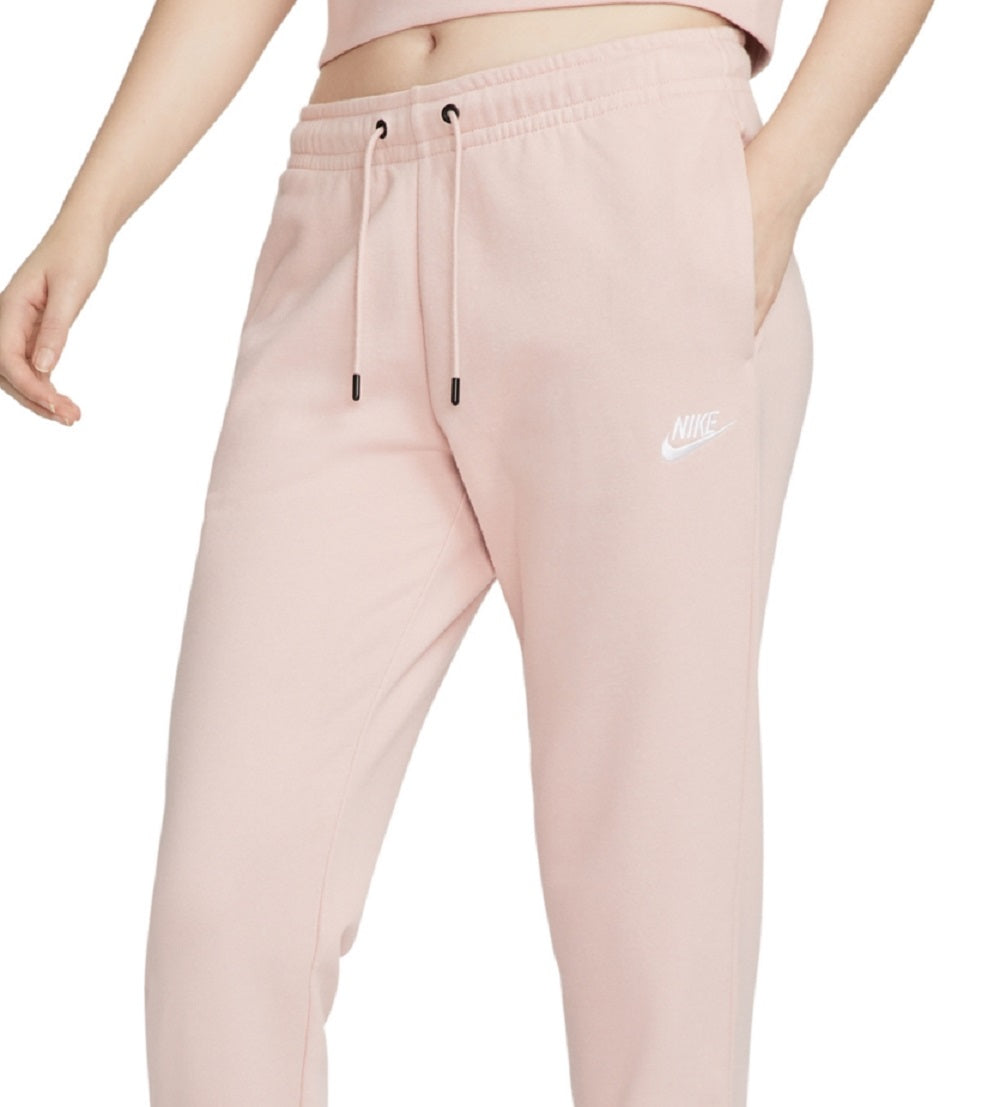 Calça de moletom Nike Sportswear Essential Fleece feminina, comprimento total, rosa, tamanho grande