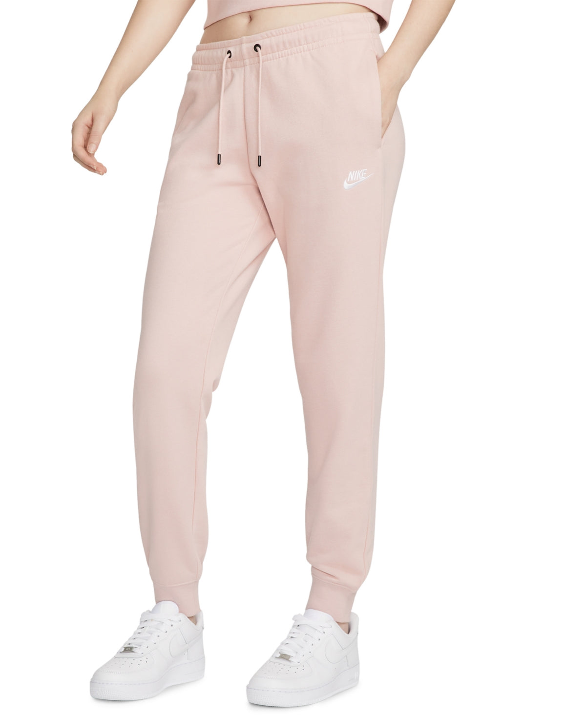 Calça de moletom Nike Sportswear Essential Fleece feminina, comprimento total, rosa, tamanho grande