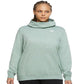 Moletom com capuz Nike Funnel Neck Fleece feminino, verde, tamanho GG