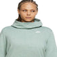 Moletom com capuz Nike Funnel Neck Fleece feminino, verde, tamanho GG
