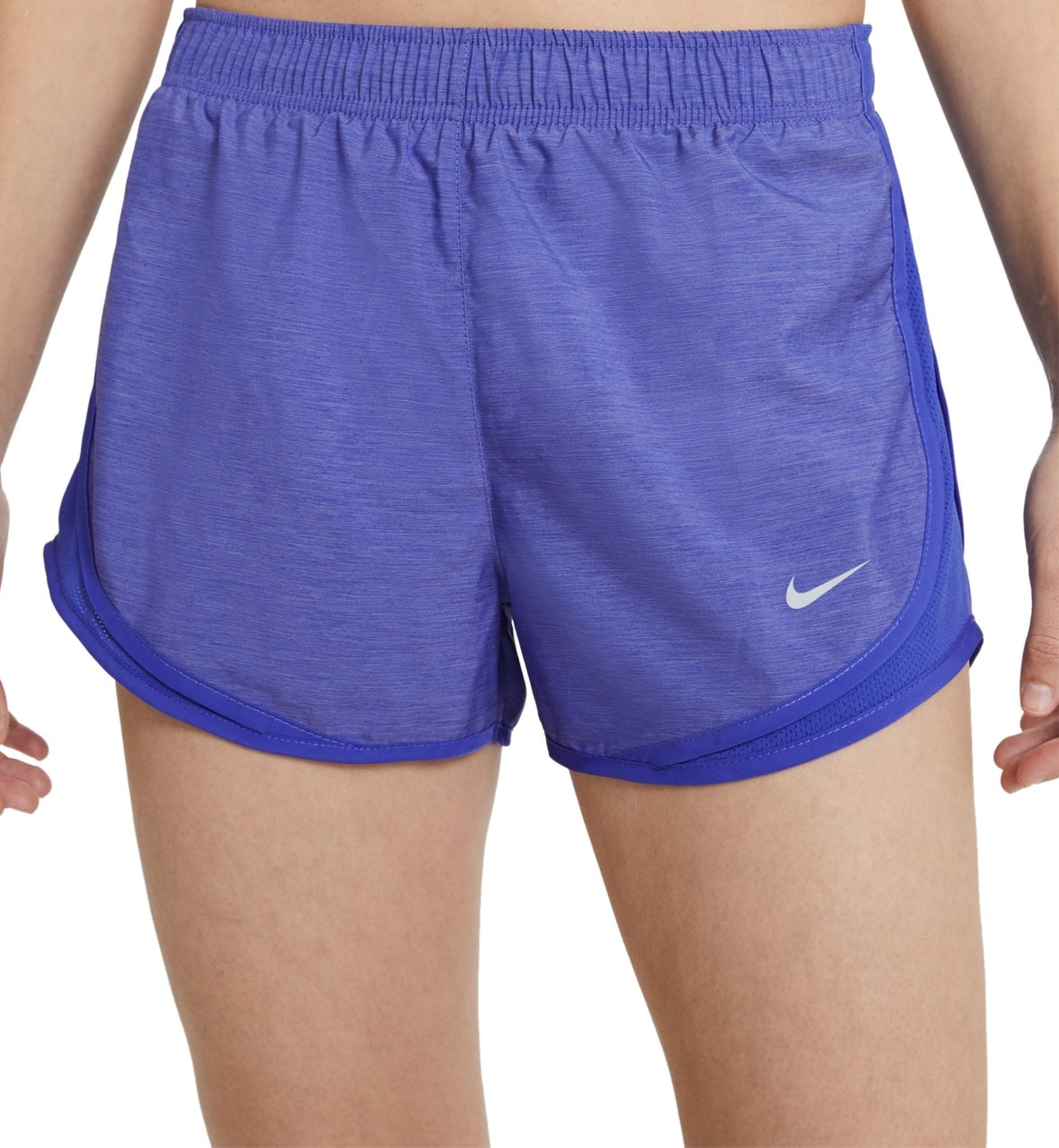 Shorts de corrida Nike Dri Fit Solid Tempo feminino, azul, tamanho extragrande