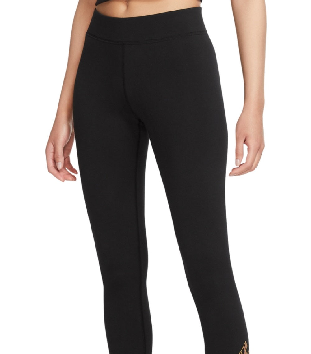 Leggings Nike Femininas com Logotipo Estampado, Pretas, Tamanho 1X