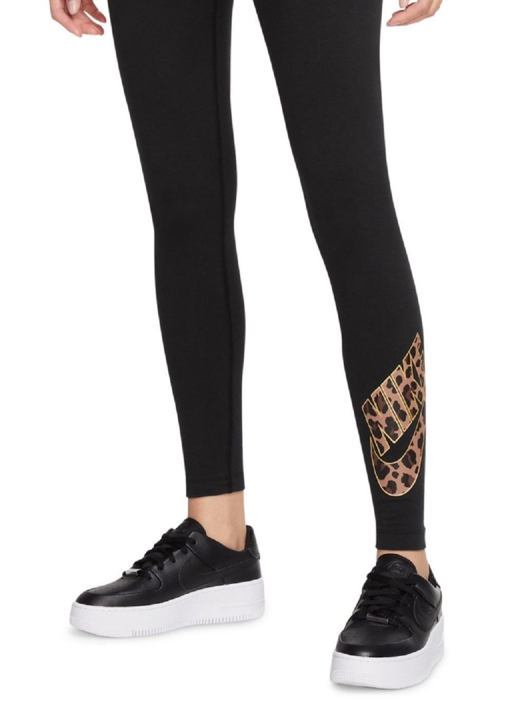 Leggings Nike Femininas com Logotipo Estampado, Pretas, Tamanho 1X