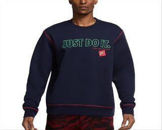 Moletom Nike Just Do It Crewneck Fleece Masculino Azul Tamanho Médio