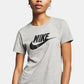 Camiseta Nike Sportswear Feminina de Algodão com Logotipo Cinza Tamanho P