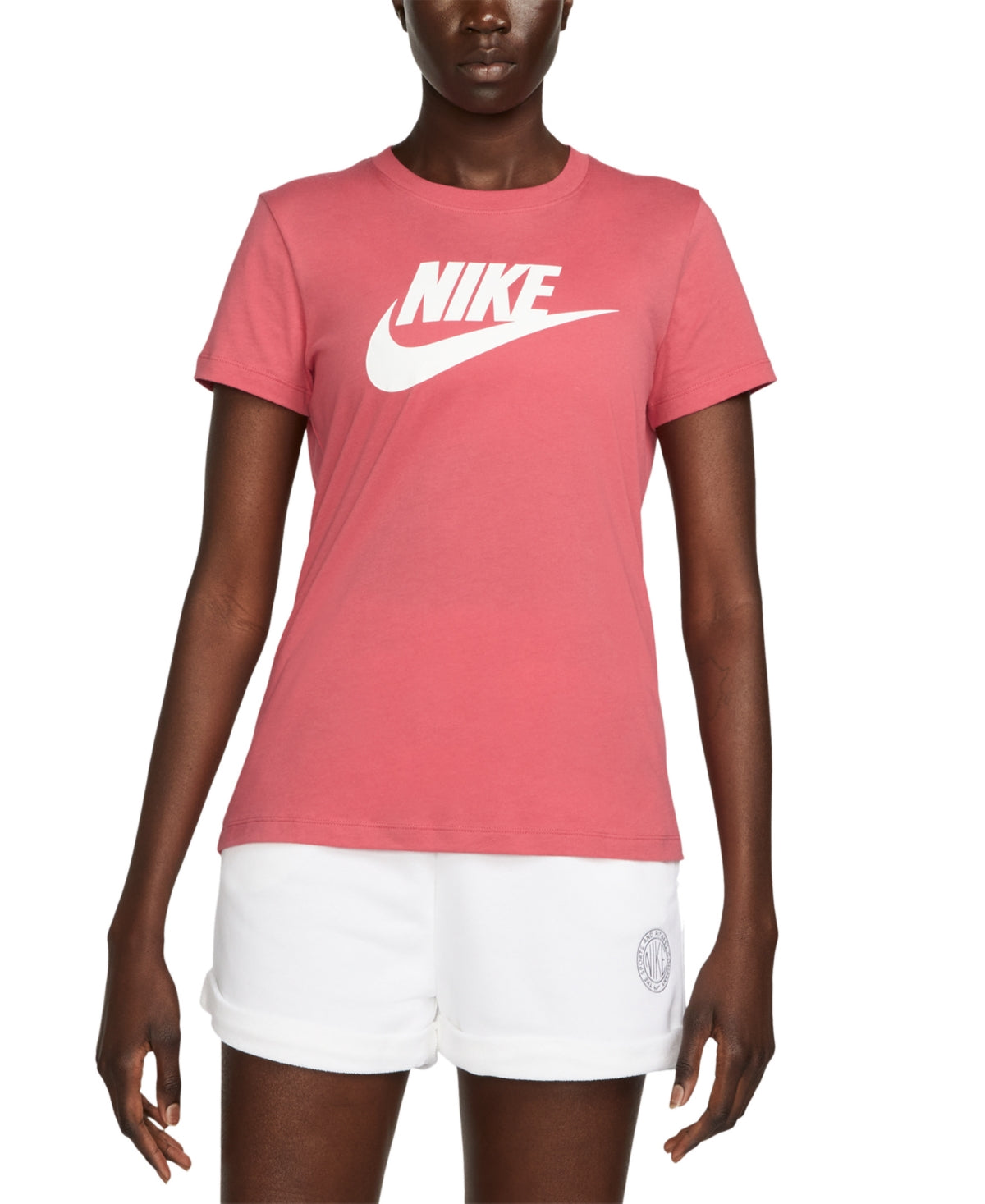 Camiseta Nike Sportswear Feminina de Algodão com Logotipo Vermelho Tamanho XS