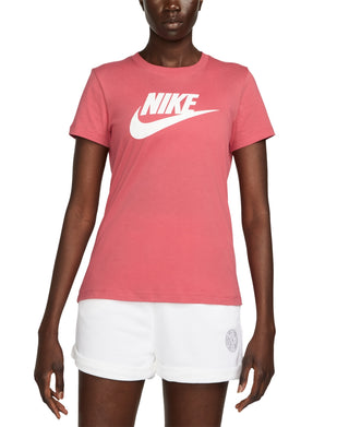 Camiseta Nike Sportswear Feminina de Algodão com Logotipo Vermelho Tamanho XS