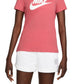Camiseta Nike Sportswear Feminina de Algodão com Logotipo Vermelho Tamanho XS