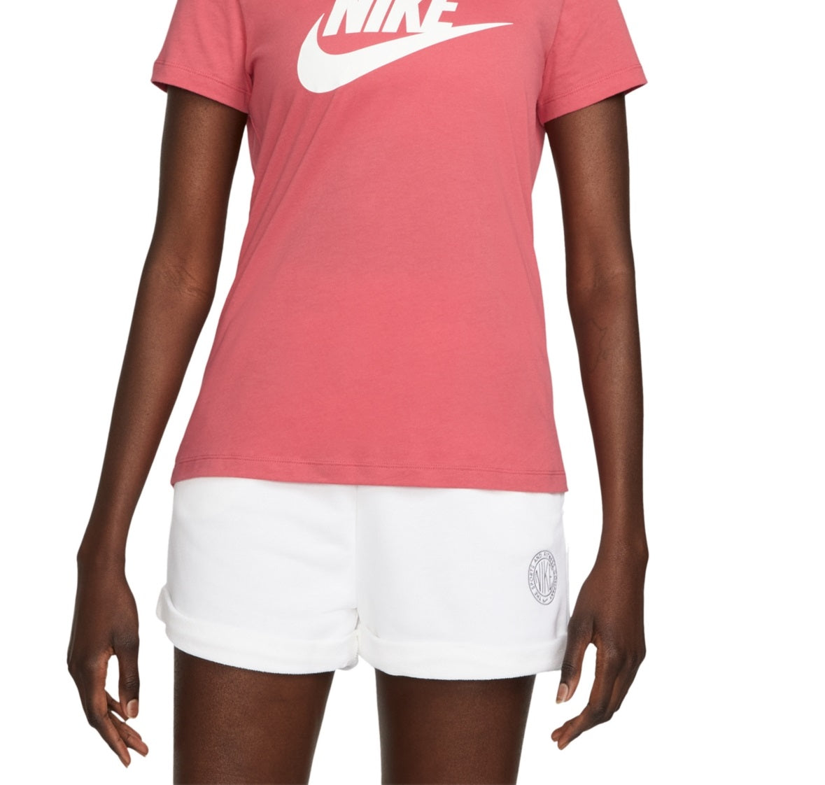 Camiseta Nike Sportswear Feminina de Algodão com Logotipo Vermelho Tamanho XS