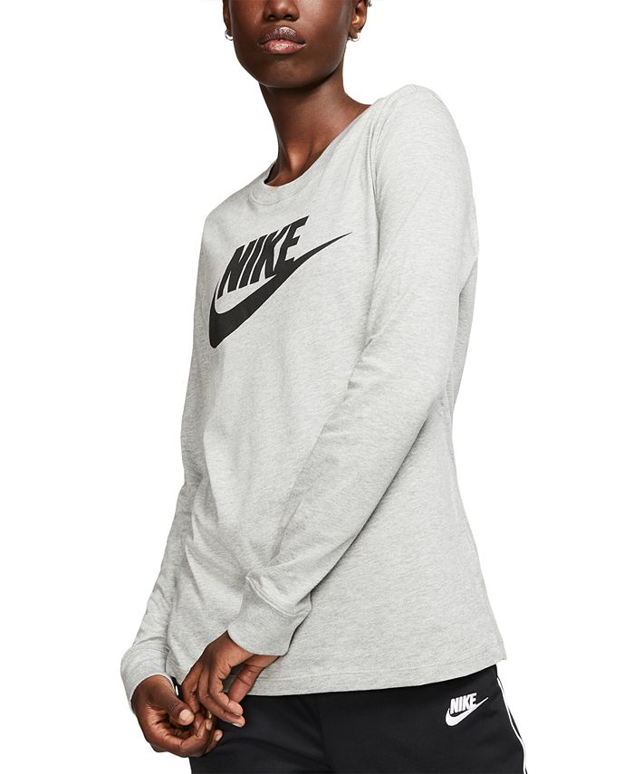 Camiseta Nike Sportswear Essential Cotton Logo Feminina Branca Tamanho X-G