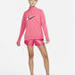 Camiseta Nike Swoosh Half Zip Feminina Rosa Tamanho Médio