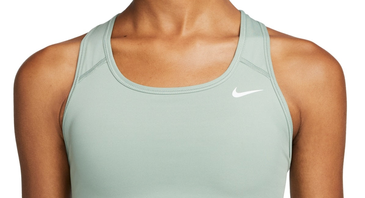 Sutiã esportivo Nike Dri Fit Racerback de impacto médio feminino, verde, tamanho pequeno