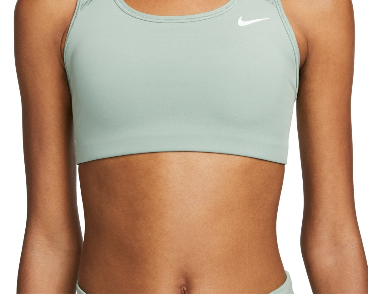 Sutiã esportivo Nike Dri Fit Racerback de impacto médio feminino, verde, tamanho pequeno
