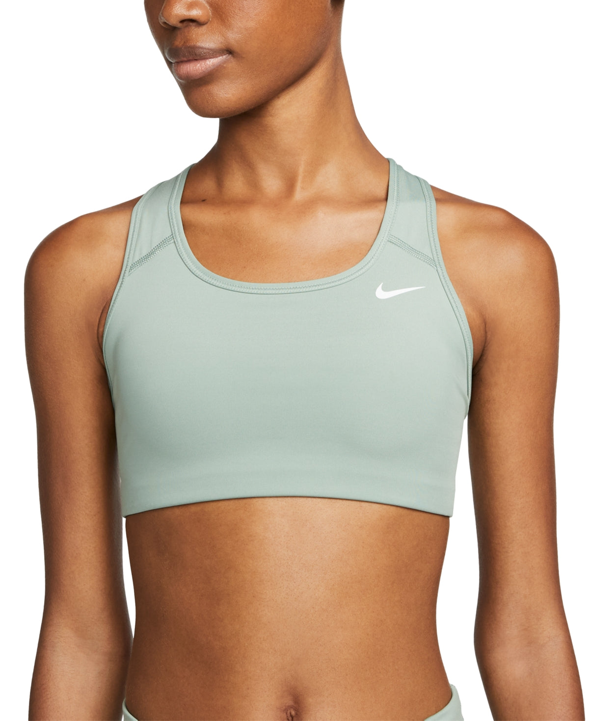 Sutiã esportivo Nike Dri Fit Racerback de impacto médio feminino, verde, tamanho pequeno