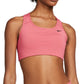 Sutiã esportivo Nike Dri Fit Racerback de impacto médio feminino, rosa, tamanho grande