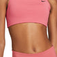 Sutiã esportivo Nike Dri Fit Racerback de impacto médio feminino, rosa, tamanho grande