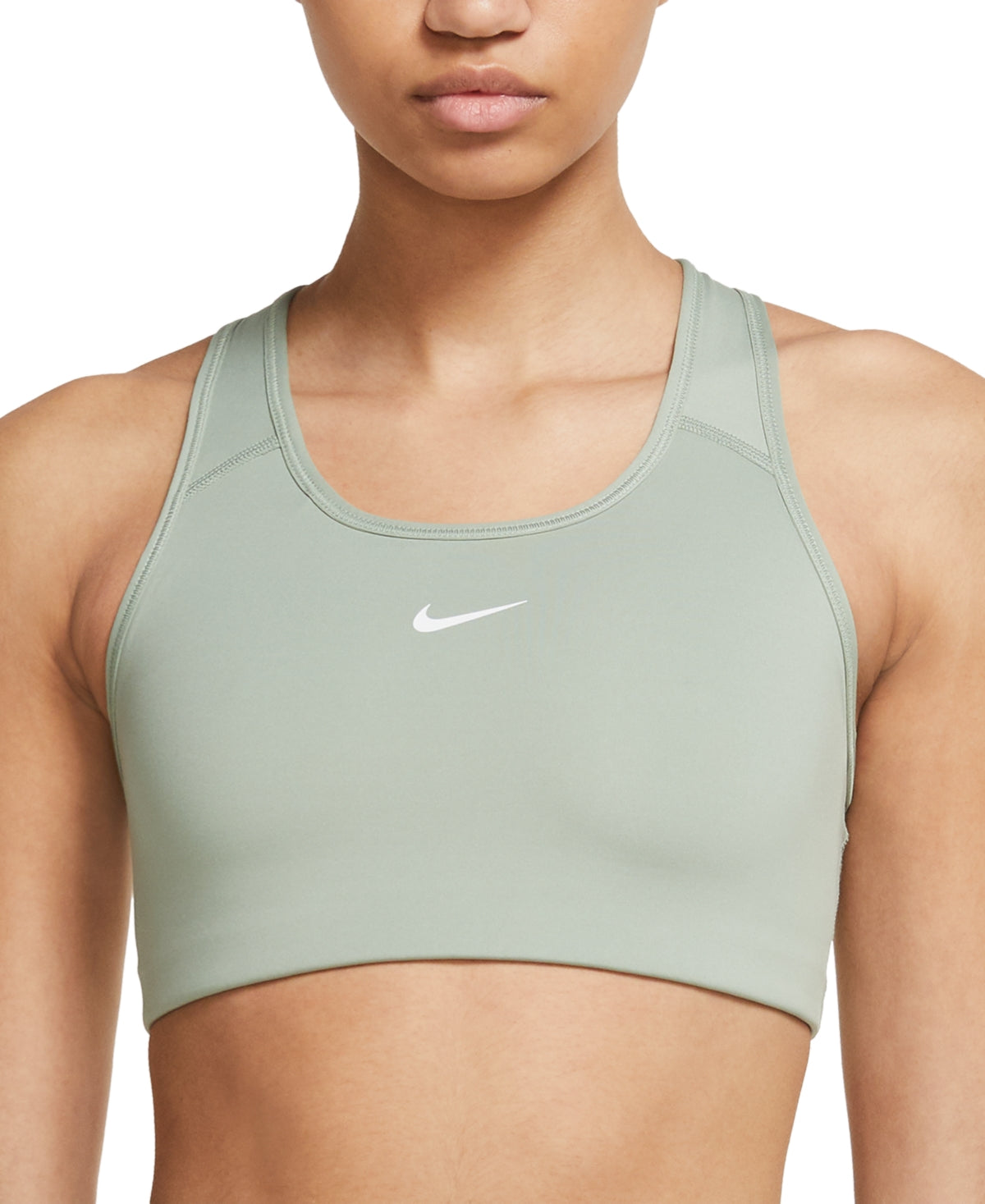 Sutiã esportivo Nike Swoosh Dri Fit Racerback feminino, verde, tamanho X-S