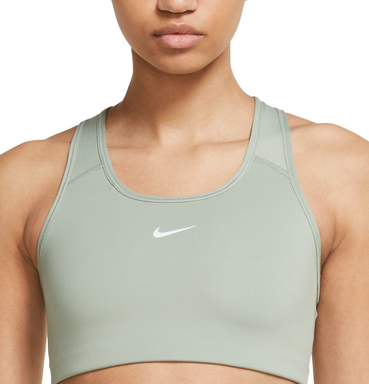 Sutiã esportivo Nike Swoosh Dri Fit Racerback feminino, verde, tamanho X-S