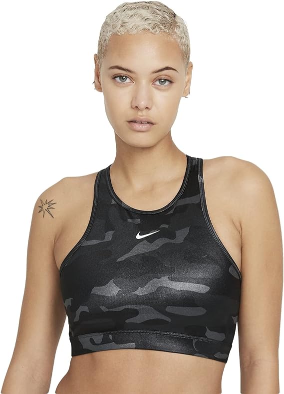 Sutiã esportivo Nike feminino com bojo de 1 peça e impacto médio, preto, tamanho pequeno