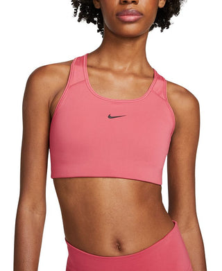 Sutiã esportivo Nike feminino com bojo de 1 peça e impacto médio, rosa, tamanho grande