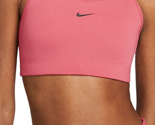 Sutiã esportivo Nike feminino com bojo de 1 peça e impacto médio, rosa, tamanho grande