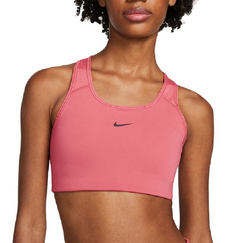 Sutiã esportivo Nike feminino com bojo de 1 peça e impacto médio, rosa, tamanho extragrande