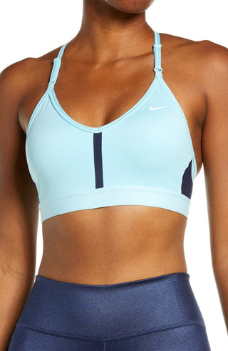 Sutiã esportivo Nike Indy Mesh Inset feminino, azul, tamanho X-S
